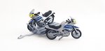 2 BMW Motorräder Polizei Krad auf Anhänger Landespolizei / Bundespolizei